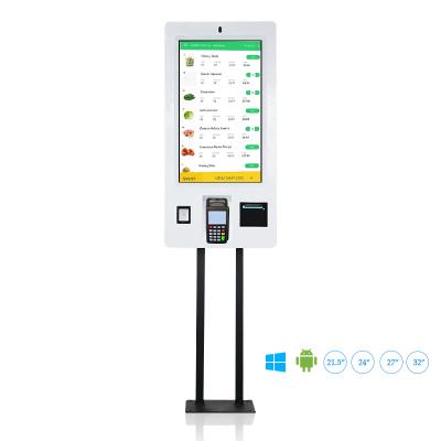 China Nfc card reader/camera 21.5inch kiosk lcd mcdonalds kiosk check-in pago ratil hotel kiosk self service restaurant self service kiosk for sale