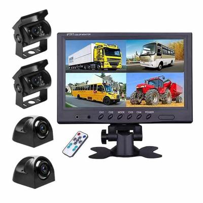 China Waterproof 9 Inch 4 Inch Quad Monitor Recorder 18 IR Night Vision Camera RV System Split Waterproof Backup Trailer for sale