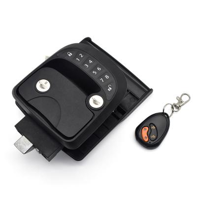 China RV Entry Door Lock Handle Knob Keyless Deadbolt Camper Trailer With RVLock Remote Key Fob And RH Compact D-shape for sale