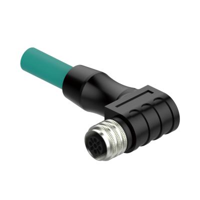 China Industrial& Automation 8 Pins Un-code Ethernet Interface Circular Connector With Cat 5e Cable for sale