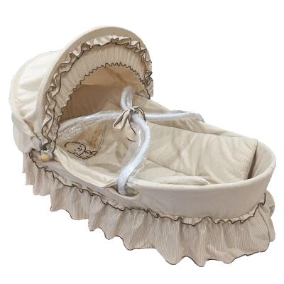 China Modern Portable Baby Sleep Bed, Organic Colorful Yellow Cotton Baby Basket Crib for sale