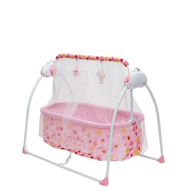 China Baby Crib Kids Bedroom Baby Furniture Modern Cheap Movable Electric Crib Automatic Swing for sale