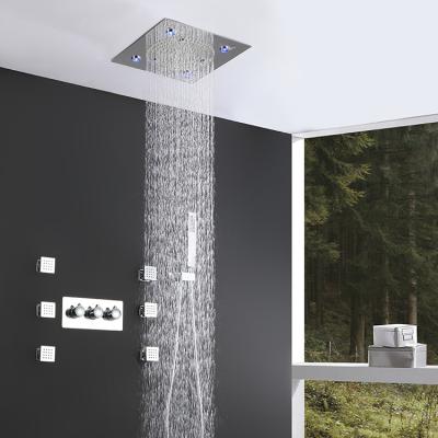 China Without Sliding Bar 2020 Manufactured Modern Rain Shower Led Overhead Shower System With Body Jets for sale