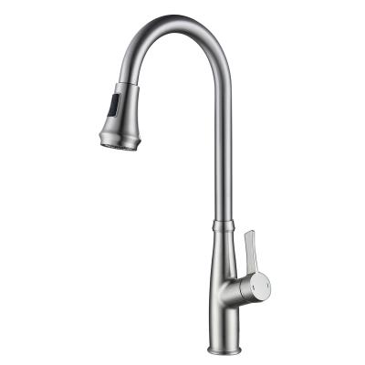 China Modern Porcelain Kitchen Faucet Brushed Nickel 360 Degree Rotation Faucet for sale