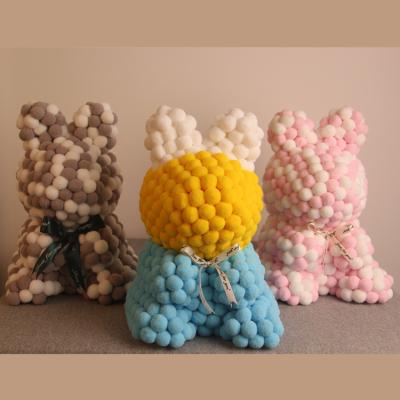 China Gifts Wholesale Creative Bobo Ball Rabbit Tanabata Valentine' S Day Birthday Hair Ball Gift 40cm Rose Bear Rabbit With Gift Box for sale