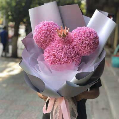 China Creative Gift Rose Bear Mickey Head Gifts Factory Direct Sales Birthday Graduation Flower Minnie Bouquet Bouquet New for sale