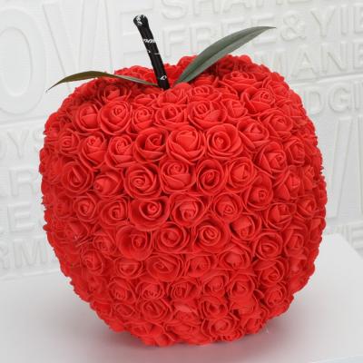 China Red Rose Apple Bear DIY Preserved Flower Birthday Love Valentine's Day Gift Christmas Gift New Product Gifts 2022 20cm for sale