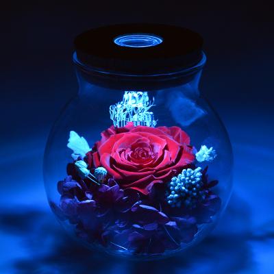 China Simple Eternal Flower Bluetooth Speaker Music Box Eternal Rose Glass Cover Gift Box Preserved Flower Real Rose 2022 Valentine's Day Christmas Gift for sale