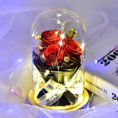 China Fashional Creative Christmas Gift Eternal Flower Rose Gift Box Valentine's Day Birthday Gift Dried Preserved Flower Rose for sale