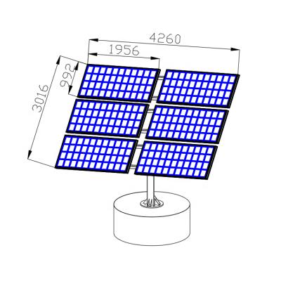 China Small Commercial Hot Galvanized Commercial Bracket Double Shaft Solar Tracker for sale