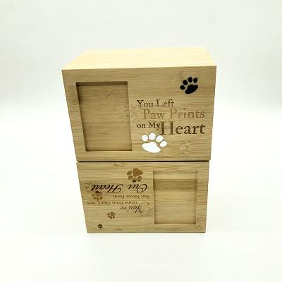 China Sustainable Dog Urn Wooden Pet Memorial Products High Grade Custom Urn For Pets for sale