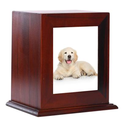 China American Custom Animal Memorial Pet Picture Dog Box Enbove Style Memorial Gifts Urn for sale