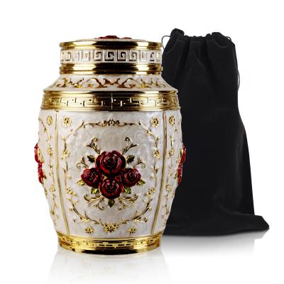 China American Style Rose Urn for AshesMedium Human Decorative Urns for Adult Beauty Flower Urns for sale