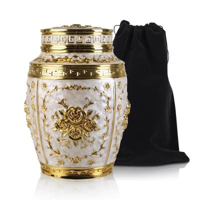 China American Style Luxury Style For Human Ashes Medium Decorative Urns For Adult Beauty Flower Urns for sale