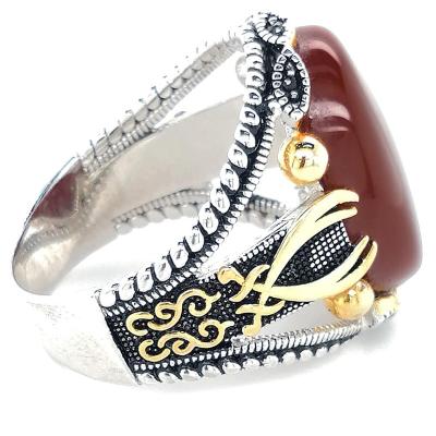 China Wholesale CLASSIC Gold Plated Seal Ring With CZ Men Ring 925K Sterling Silver Moon Men's Ring for sale