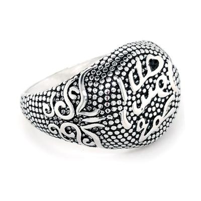 China CLASSIC Two Color Plating Rhodium Plated And Gold Plated Engraved Rose Gold Turkish Handmade Ring For Man for sale