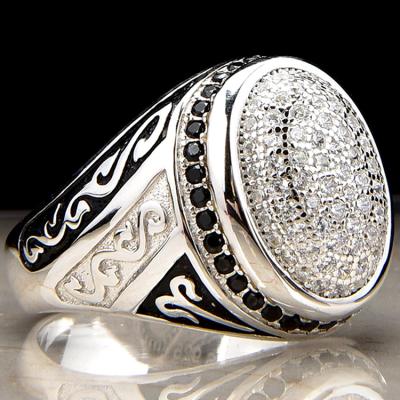 China 2019 Trendy Wholesale Jewelry of 925 Sterling Silver Zircon Man Ring for sale