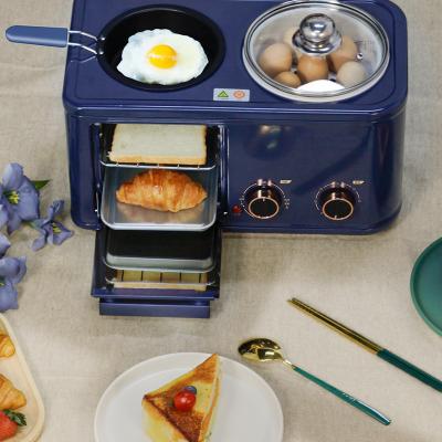 China Household 3 in 1 Multifunctional Breakfast Maker Breakfast Maker with Grill and Toaster Cooker Pot for sale