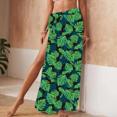 China 2022 women's bikini skirt bikini bottom high split slit 2022 new breathable beach half-length skirt for sale