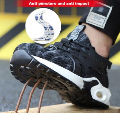 China Breathable Anti Sensational Steel Toe Sneakers Boots Men Eti Safety Toe Puncture Proof Construction Lightweight Work Safety Shoe for sale