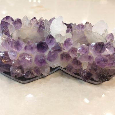 China Europe Amethyst Candlestick Crystal Candlestick Hot-selling Crystal Crafts For Home Gifts for sale