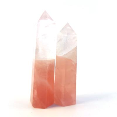 China Wholesale Europe natural crystal rose quartz point used as furniture decoration gift decoration for sale