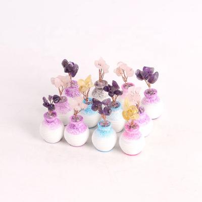 China Custom Natural Gemstone Tree Agate Crystal Money Tree Quartz Healing Europe Jewelry Crystal Tree Of Life for sale