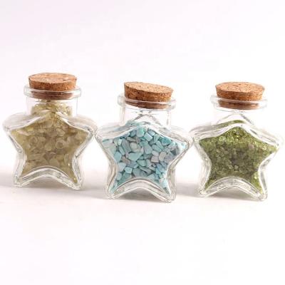 China Natural Europe Star Shape Crystal Chips Bottles Gemstone Chips Bottles Healing Stones Craft Energy Crystal Bottles for sale