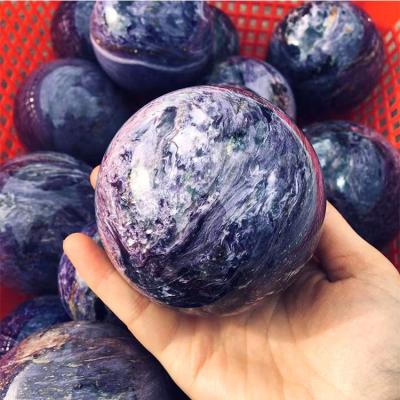 China Wholesale Natural Europe Crystal Charoite Stone Sphere For Decoration for sale