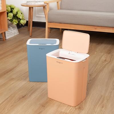 China Touchless Household Kitchen Bedroom Household Waste Bin Touch Free Automatic Waste Bin Automatic Electric Smart Trash Can for sale