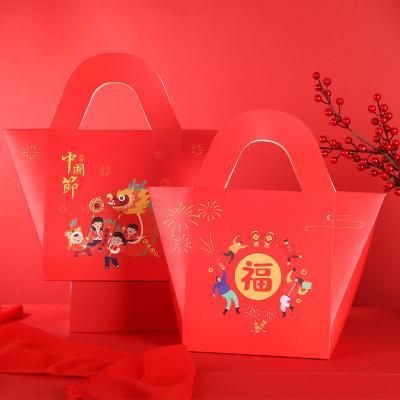 China Portable Recycled New Year Gift Box Materials Snowflake Jujube Milk Crispy Cookie Candy Candy Box for sale