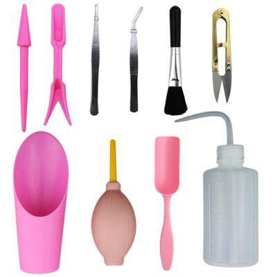 China Multifunctional Succulent Garden Tool Kit 10 Pcs Mini Kid Gardening Tool Spray Bottle Clips Succulent Shovel Plant Pots Bonsai Garden Meat Set for sale