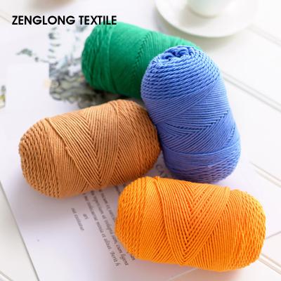 China ZENGLONG Textile OEM 100g 5ply Cotton Anti-Static Acrylic Blended Yarn Pure Color Dyed Crochet Cake Fancy Hand Knitting Cotton Blended Yarn for sale