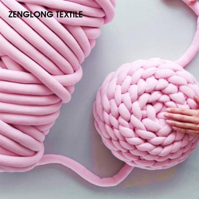 China Anti-static super bulky thick merino wool yarn 3cm 250g/roll hand knitting crochet wool blended yarn for wholesale for sale