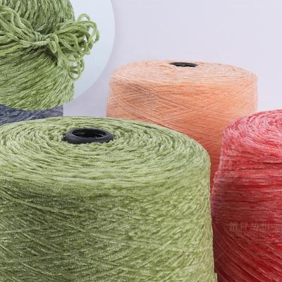 China Anti-bacteria ZENGLONG 1/4.5Nm custom made crochet weaving bulk 100% raw polyester velvet shiny bulky chenille yarn for hand knitting for sale