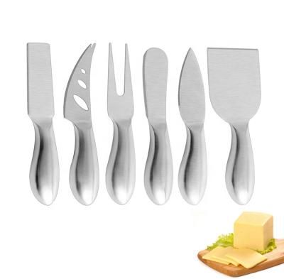 China Sustainable Butter Knives Cheese Knife 6 Pcs Set With Gift Box Stainless Cheese Knife Set For Cheese Tools for sale