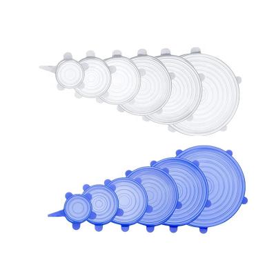 China 6pcs Freshness Preservation Set Sealeble And Reusable Food Cover Silicone Stretch Seal Fresh-preservation Lids For Food Preservation for sale