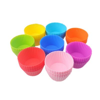 China Reusable Easy Clean Cupcake Liners Food Grade Colorful Silicone Cups Bakeware Viable Cake Tool Non Clean Baking Mold for sale