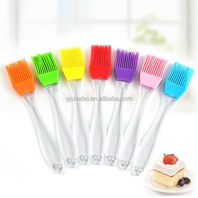 China Sustainable Bakeware Tool Cooking Instrument Handle White Silicone Brushes BBQ Grill Heat Resistant Pastry Basting Oil Brush for sale