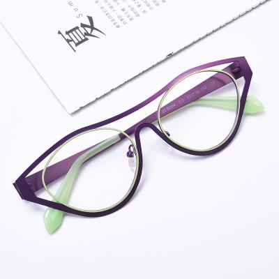 China Fashion Trendy Optical Frame Small Frame Eyewear Optical Glasses Frames Neutral Metal Glasses Frames for sale