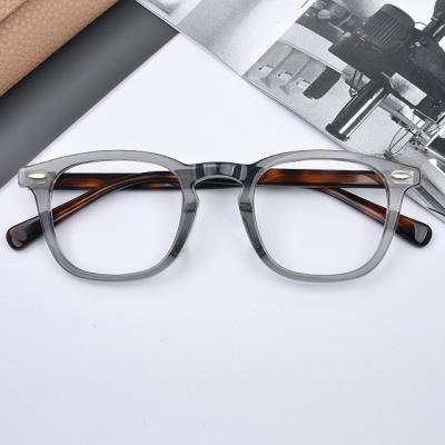 China New Fashionable Optical Frame Metal Acetate Eyewear Frames Square Eyewear Optical Glass Frame Unisex Glasses for sale