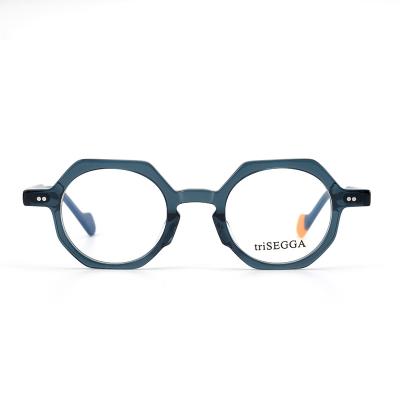 China Fashionable unisex optical frame eyewear small irregular diamond shaped flat glasses frames acetate optical frames for sale