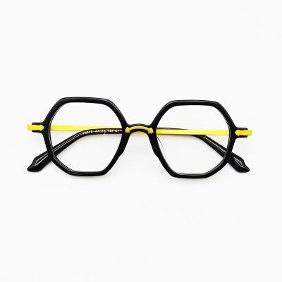 China Fashionable Optical Frame Fashion-neutral diamond-shaped eyewear optical frames two-tone acetate glasses frames Eyeglasses Frames for sale