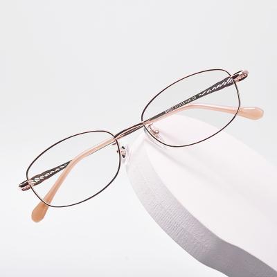 China Fashionable Optical Frame Women's Eyewear Skeletonized Glasses Pure Titanium Frames Full Glasses Optical Frame Glasses Frames for sale