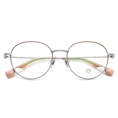 China 3color Global Unique Gradient Frame Women Eyewear Eyewear Fashionable Stitching Titanium Frames Unique Unique Optical Frames for sale