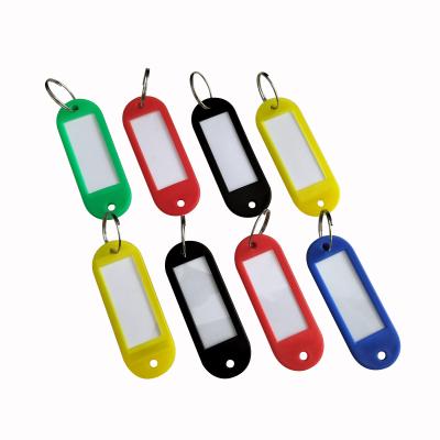 China Key Chain Key Indicator Plastic Plastic Label Name With Ring Open Luggage Customizable Keys Identification For Hotel Handbags Can Write for sale