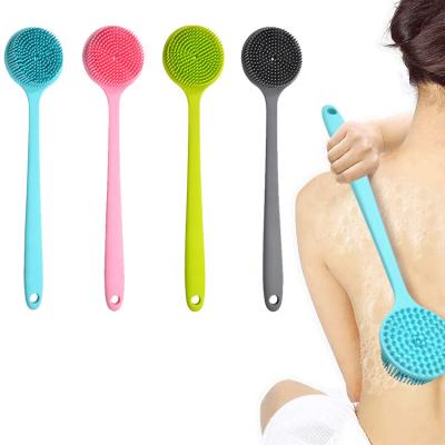 China EXFOLIATE Back Scrubber with Long Handle Silicone Bath Shower Back Brush Back Scrubber Body Wash Massage Shower Exfoliator for sale