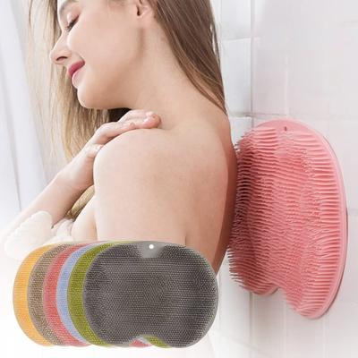 China EXFOLIATE Non-slip Shower Mat Back Foot Scrubber Bathroom Foot Scrubber With Suction Cup Massager Brush Body Scrubber Exfoliating Mat for sale