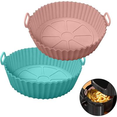 China 70g Airfryer Silicone Pot Basket Liner Air Fryer Silicone Pot 8 Inch 16cm Viable Air Fryer Reusable Food Safe Silicone Pot For Air Fryer for sale