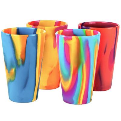 China Viable Unbreakable Silicone Coffee Mugs Outdoor Drinkware Vasos De Silicona Silicone Wine Beer Silicone Pint Glass Mug for sale